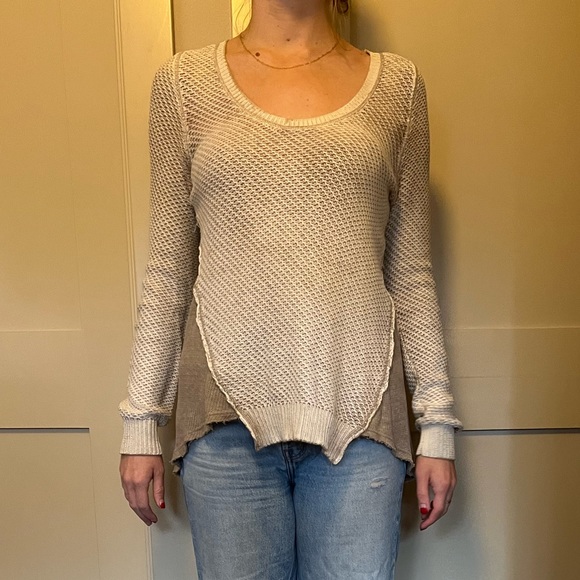 Free people high low cream sweater - Picture 2 of 4